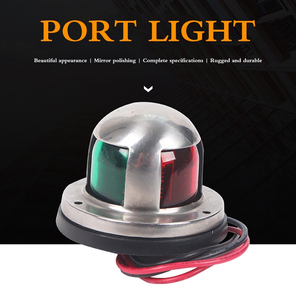 12V Stainless Steel Red Green LED Navigation Lights Boat Marine Indicator Spot Light Marine Boat Yacht Sailing Light