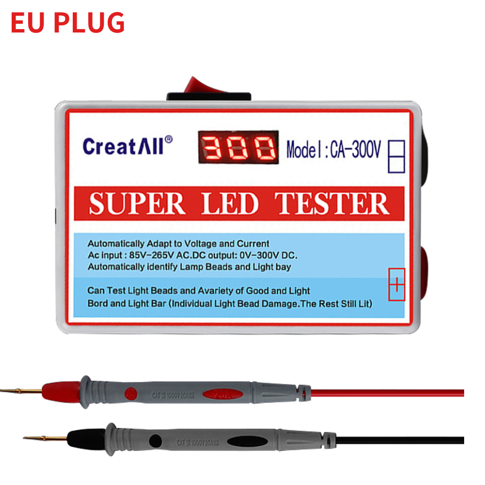 Led Lamp En Tv Backlight Tester Multipurpose Led Strips Kralen Test Tool Meetinstrumenten Led Tester 0-300V Uitgang: type 2 EU Plug