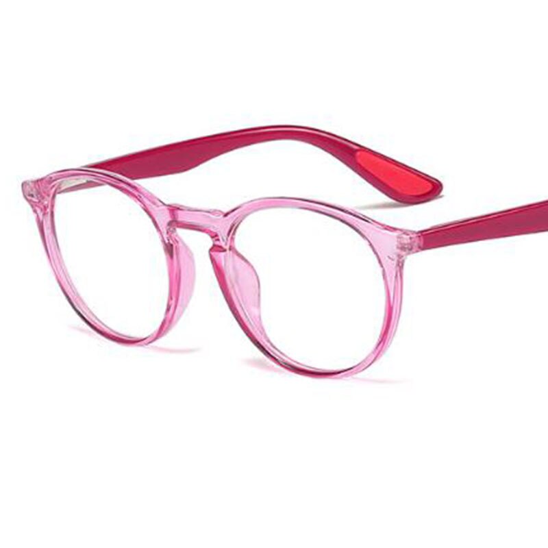 Retro rosa runde briller innfatning kvinner trendy databriller klare linse luksus briller oculos