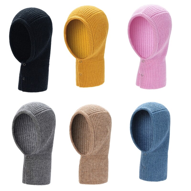 Head Neck Warmer Hat Hood Scarf Breathable Beanie Soft Knitting Anti-Slip Highly Elastic Adults Kids Winter