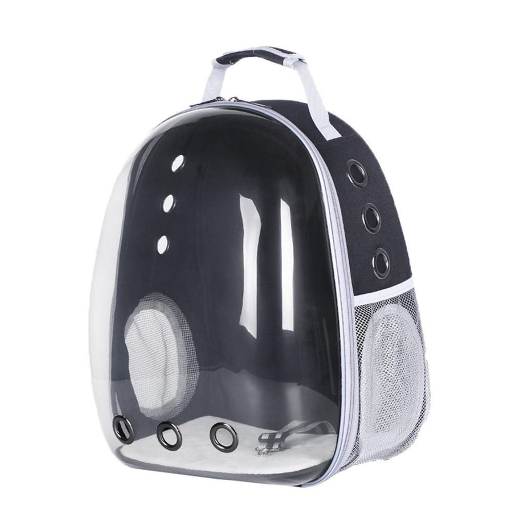 Full Transparent Space Pet Bag Cat Out Panoramic Three-Hole Breathable Portable Chest Shoulder Pet Bag: White