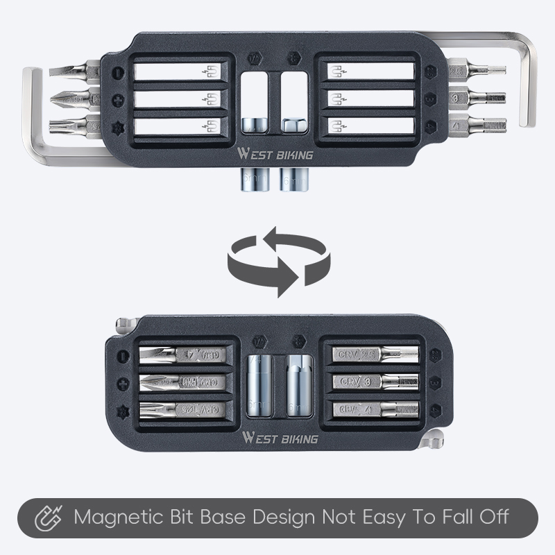 West Fietsen Fiets Reparatie Tools 10 IN 1 Multifunctionele MTB Racefiets Tool Kit Draagbare Inbussleutel Schroevendraaier Bit Gereedschap