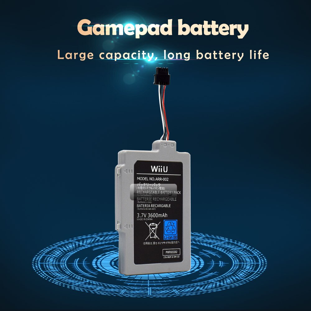 3,7 V 3600mAh Lithium Li-Ion Akku für Nintendo Wii U Wii-U Wiiu Controller Joystick Gamepad batterie