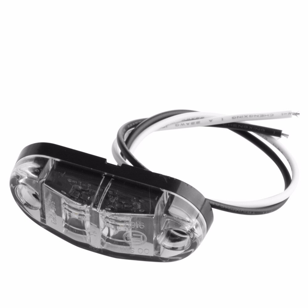 1 PC White 2LED Side Marker Clearance Light Lamp Car Truck Trailer Caravan 10-32V