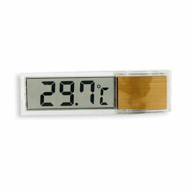 Plast metal 3d digital elektronisk akvarie termometer akvarium temp meter guld sølv: Guld