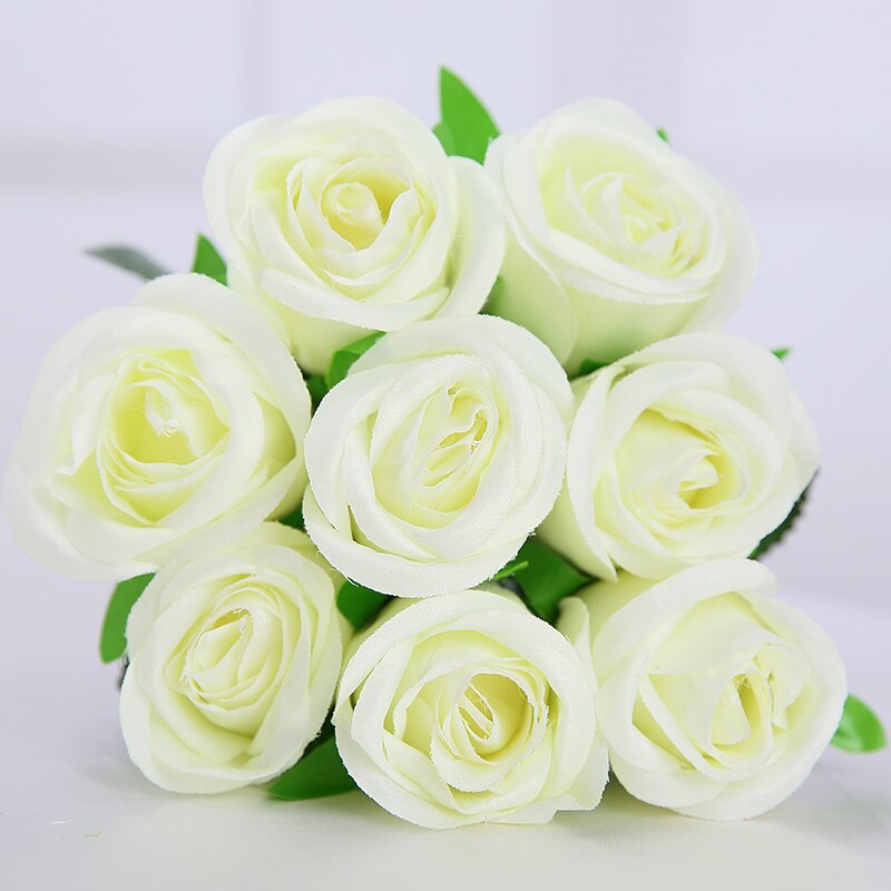 Gul ægte touch rose kunstige silke blomster blomster dekorative blomster hjem eller jul fest dekoration bryllup dekoration
