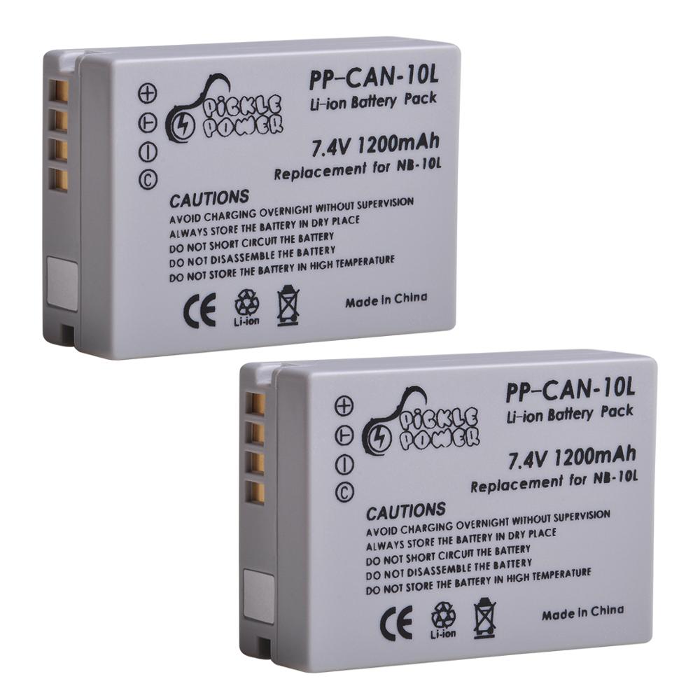 3 stk nb -10l nb 10l nb10l kamera batteri og vegglader for canon  sx40 hs sx40hs sx50 hs sx50hs g1 x g1x g15 g16 sx60 hs g3x: 2 batterier