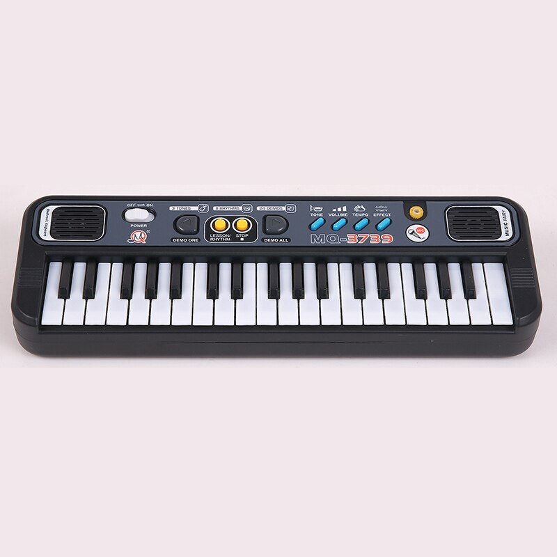 Mini Piano Electrónico multifuncional con micrófono Abs portátil para niños, 37 teclas, teclado de música Digital, electrónico