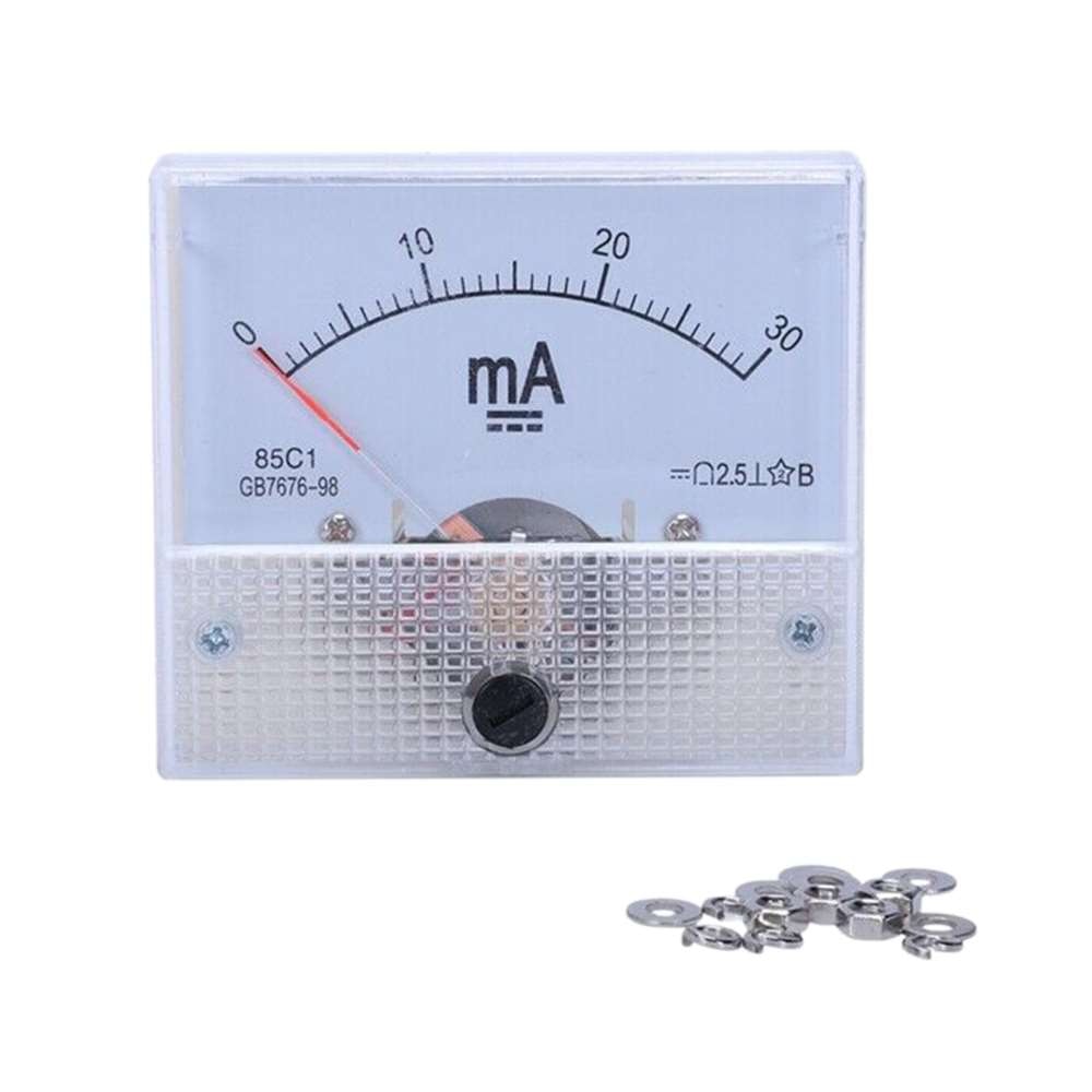 1 Pcs Plastic Analog Current Panel Meter DC 0-30mA Ammeter For Circuit Testing Household Tool Supplies Accessories