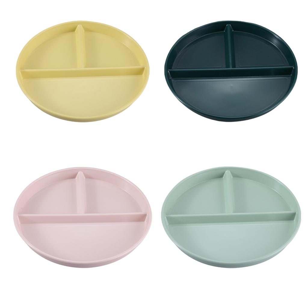 Divided Plates, 3 Section Reusable Leakproof Tray Plates for Dinner Lunch Home Baby Kids