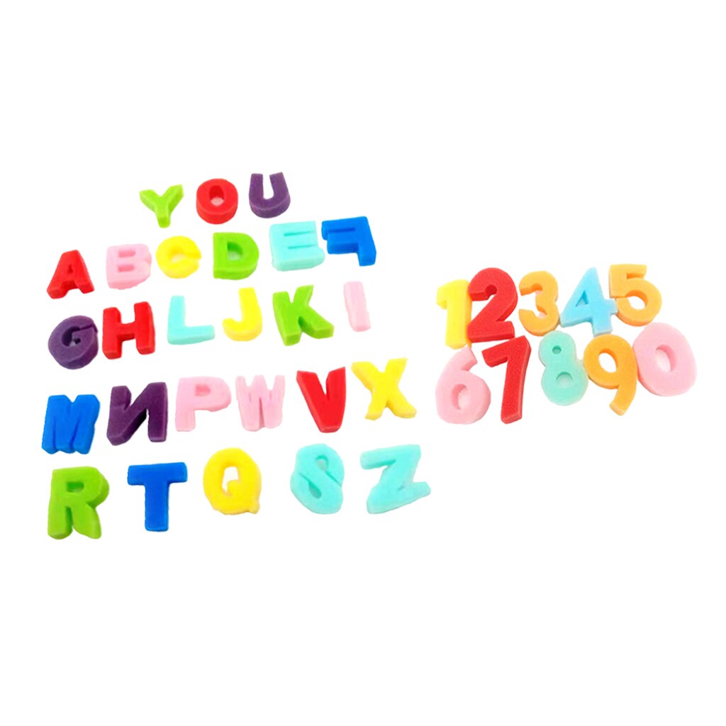 36Pcs Sponge Stamps Alphabets Numbers Letter Kids Ink Pad Finger Painting Craft