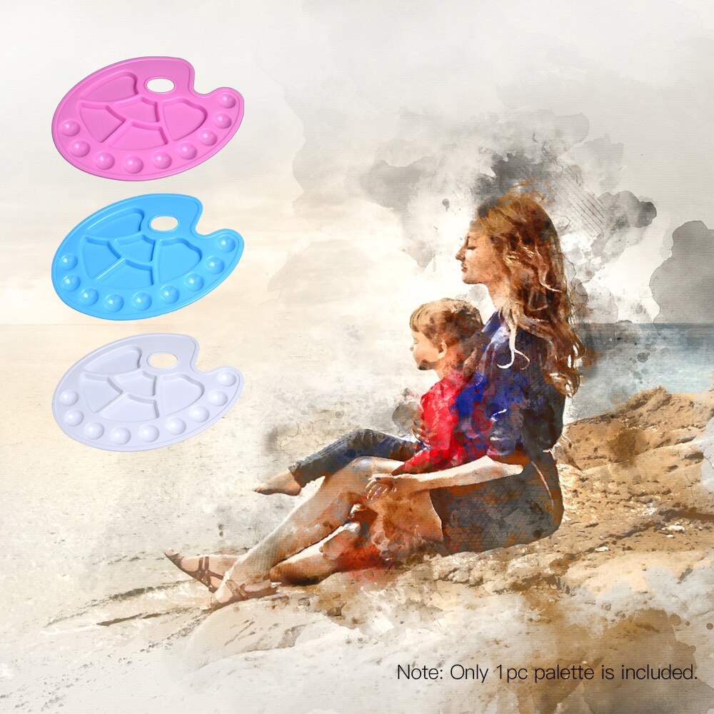 Paleta de plástico para pintura, bandeja grande con orificio para el pulgar para suministros de arte, sujeción y mezcla de colores, aceite acrílico, artesanía, pintura artística DIY