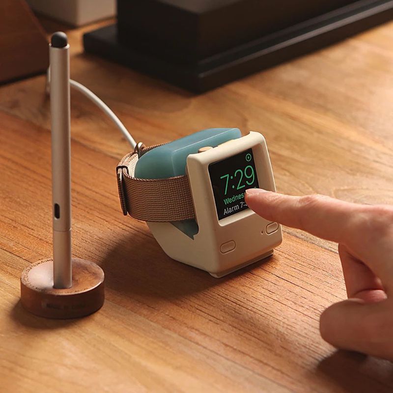 Voor Apple Horloge 2345 Generatie Siliconen Retro Opladen Stand Iwatch Smart Horloge S6 Universal Classic Computer Opladen Base