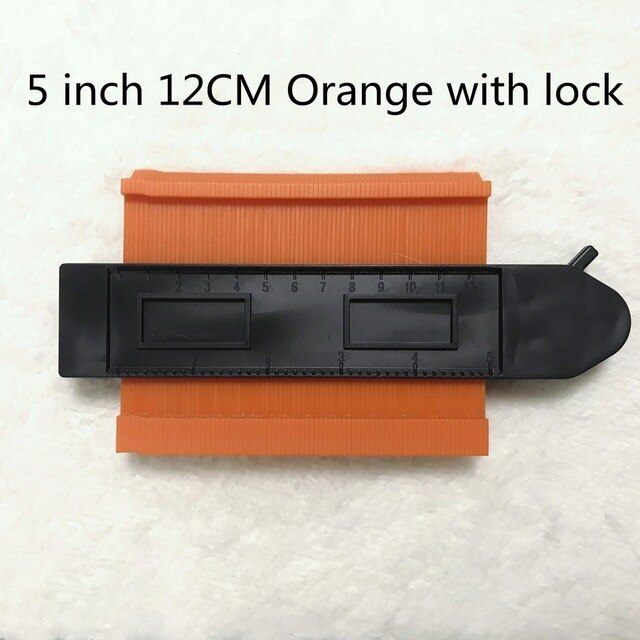 Contour Copy Gauge Contour With Lock 5/10inch Gauge Duplicator Contour Scale Template Wood Marking Tools Tiling Measuring Ruler: orange 12cm lock
