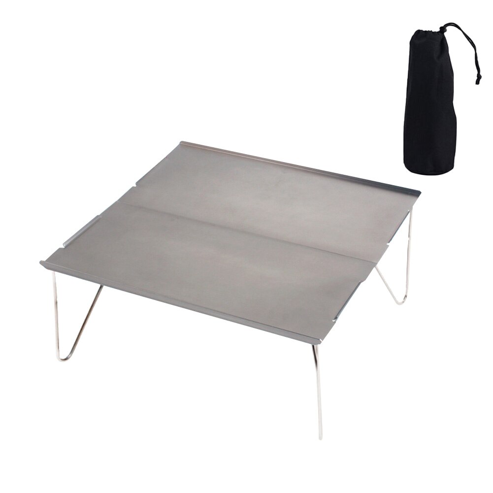 Mini Foldable Aluminium Alloy Table Desk Outdoor Garden Camping Hiking Picnic Tea Table Durable lightweight Desk: Grey