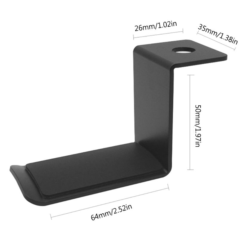 Aluminum Alloy Headphone Hanger Holder Wall Mount Headset Stand Desk Display Bracket Hanging Hook Earphone Rack: Yellow