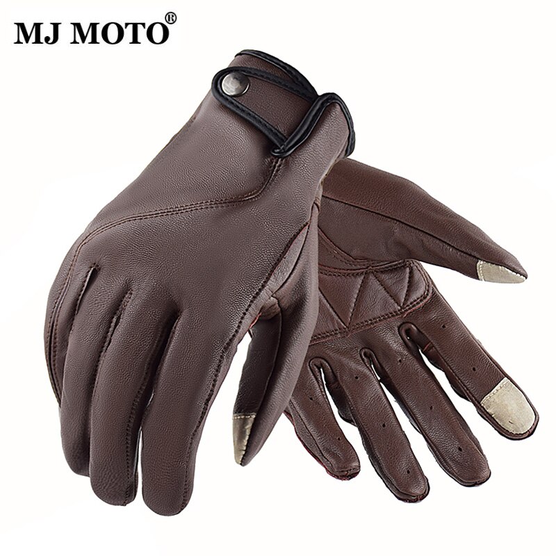 Gants de Moto en cuir Vintage pour hommes et femmes, gants pour Motocross, marron Knight, pour Motocross, été, M-XXL