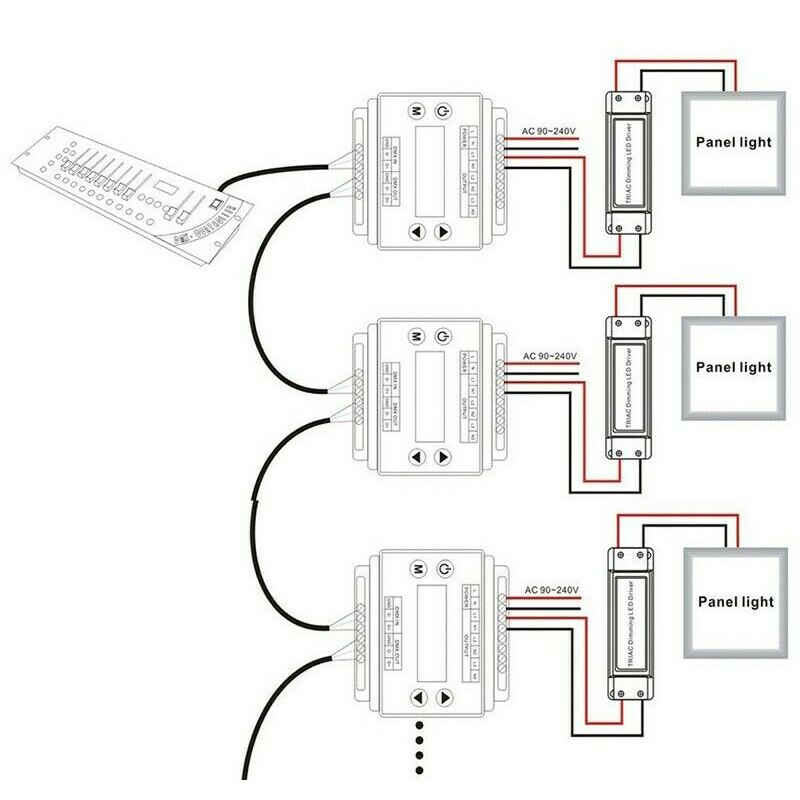 Led Dimmer DMX302 DMX Triac Dimmer Led Brightness Controller 50Hz/60Hz 3Channels 1A/Channel