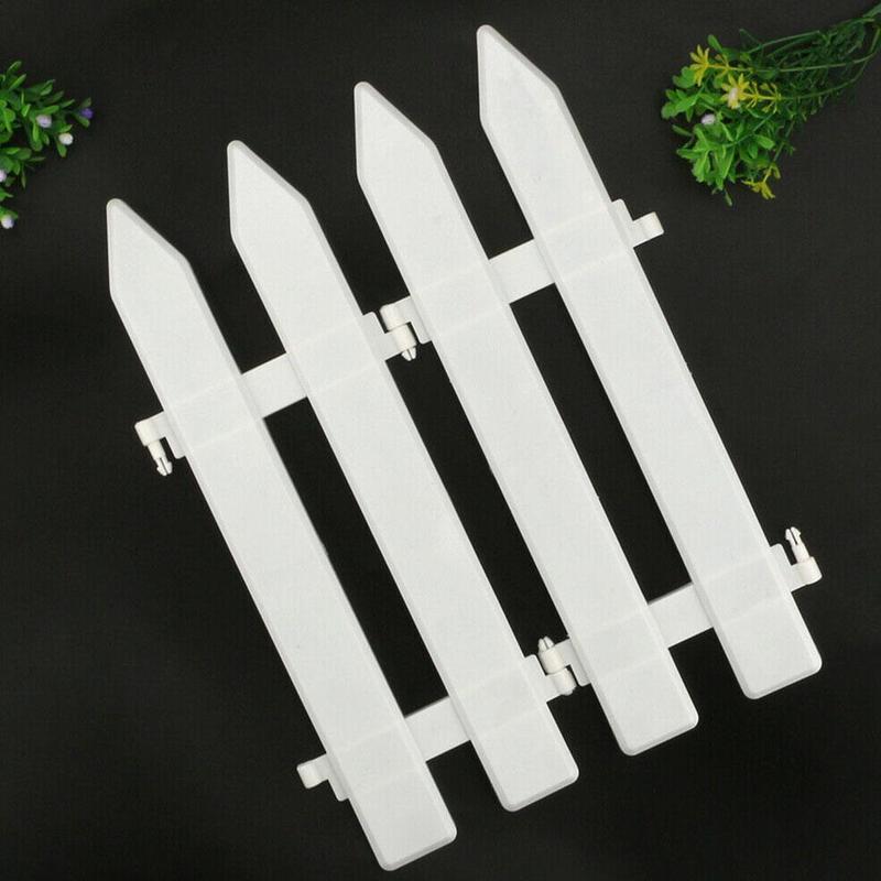 10pcs Christmas Decoration Plastic White Fence Courtyard Indoor Detachable Fence Festive Scene Decoration Christmas Tree Fence