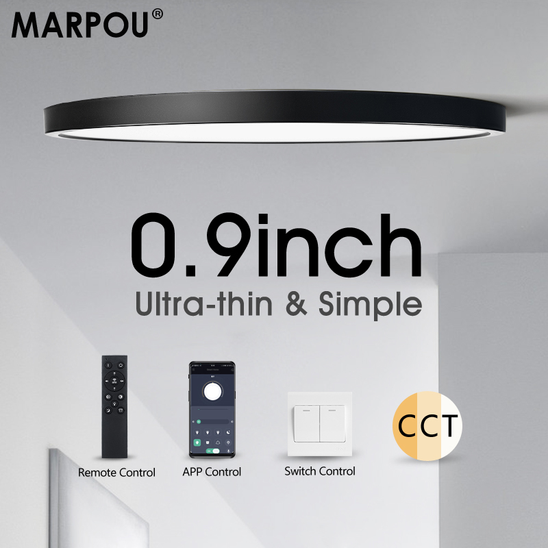 MARPOU smart led-licht 0,9-inch binnenslaapkamer grote plafondlamp moderne plafondlamp ultradunne led-plafondlamp voor kamer