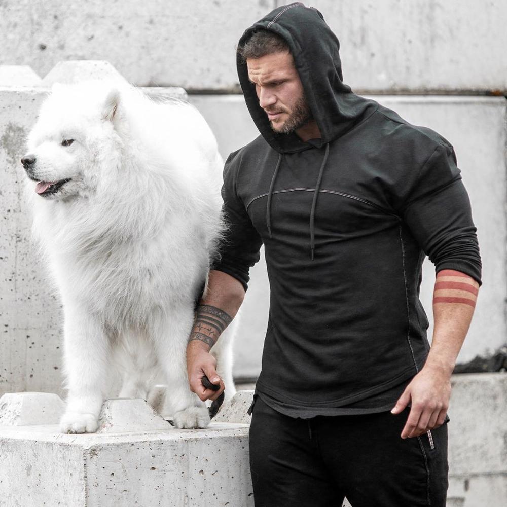 Chaqueta deportiva con capucha para hombre, sudadera para correr, sudadera de algodón para gimnasio, ropa deportiva de entrenamiento, sudaderas con capucha de entrenamiento para culturismo