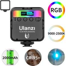 Ulanzi – Mini lampe vidéo LED VL49 RGB, 2500-9000K, 800LUX, magnétique, 2000mAh, Port type-c, pour 3 chaussures froides