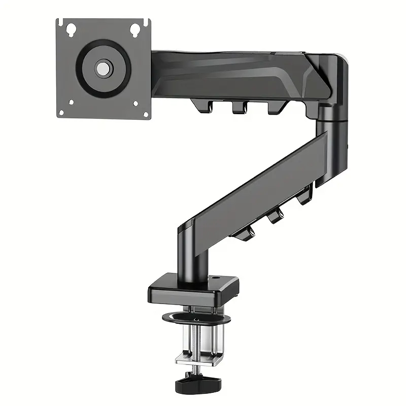 Single Monitor Arm For 13-32" Screen Adjustable Single Monitor Bracket Full Motion Swivel Desktop Monitor Stand for Home Office: black