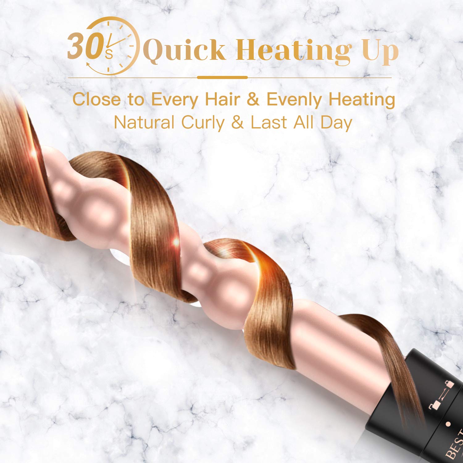 5 in 1 Curling Iron Wand Set Curling Wand 0.5''-1.25'' Hair Curler Instant Heating Up Hair Wand with LCD&Temperature Adjustment