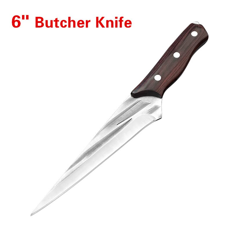 Handmade Forged Stainless Steel Kitchen Knife Boning Knife Cleaver Wood Handle Butcher Knife Fruit Vegetables Cutting Tool: B
