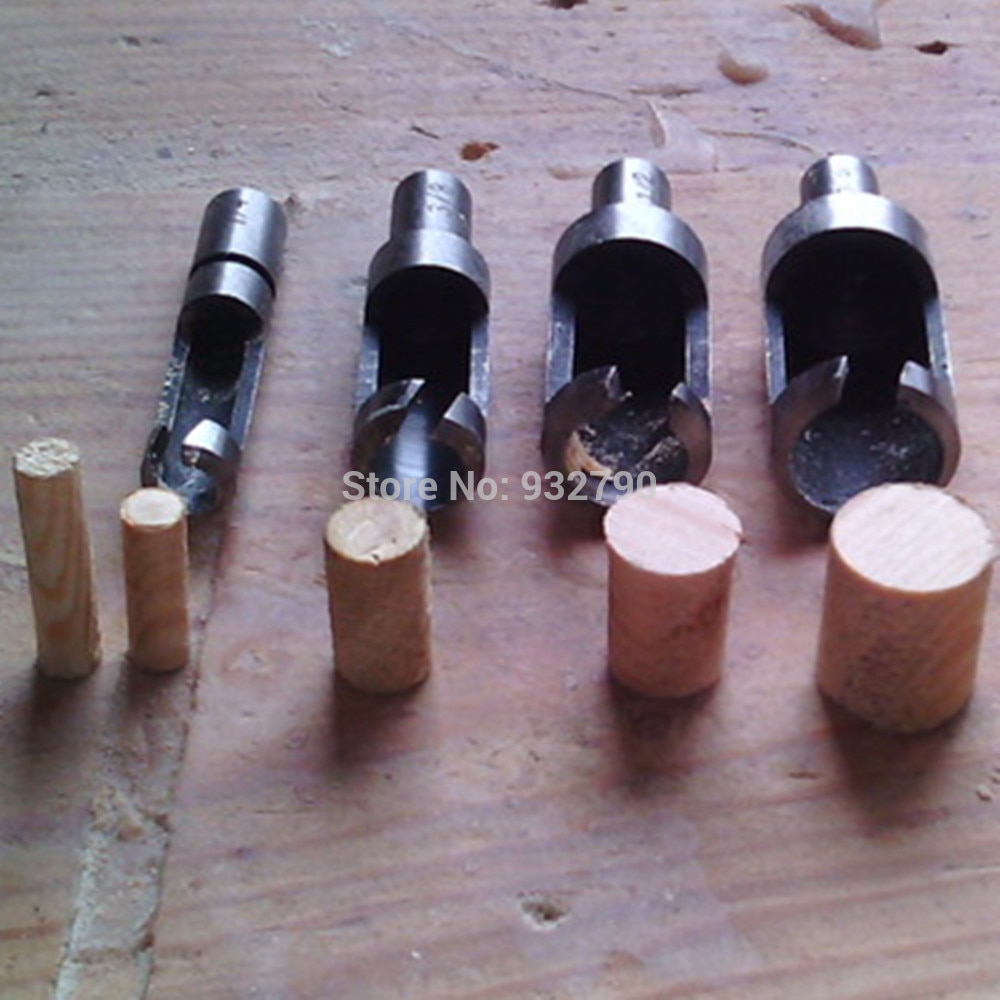 4 Stuks Plug Cutter Boor Set Power Tools 1/4 "3/8" 1/2 "5/8" Timmerwerk Houtbewerking Hout plug Cutter Snijgereedschap Boor Set