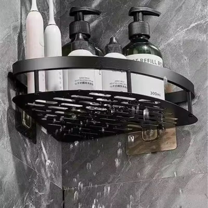 Aluminum Alloy Shampoo Rack Bathroom Shelf Makeup Storage Organizer Shower Shelf Bathroom Accessories No Drill Wall Corner Shelf