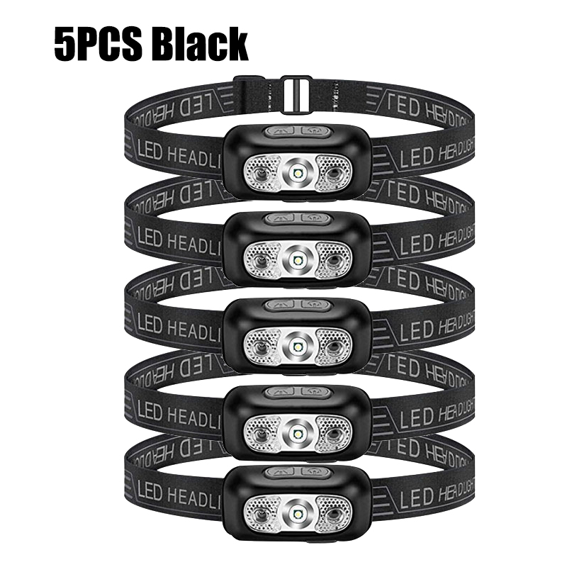 Rechargeable COB LED Headlamp Strong Light Waterproof Induction Headlamp Rechargeable Camping Search Light Head Flashlight: RGB