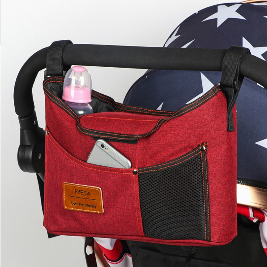 Pyeta Kinderwagen Tas Luiertas Voor Baby Spullen, baby Accessoire Organizer Mummy Bag Opknoping Wagen Kinderwagen Buggy Winkelwagen Fles Zak