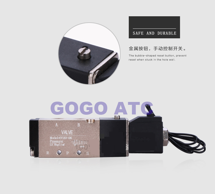 pneumatic Two-position five-way solenoid valve Directional valve 4V110-06 DC24VAC220V Coil cylinder control valve Air valve