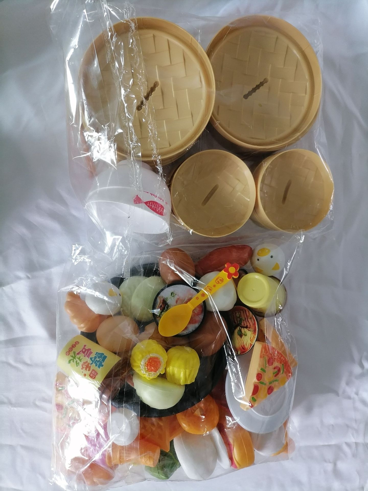 Model ochtend thee punt gestoomde broodjes stoomboot speelgoed speelhuis eten pizza western luxe combo 84 stuks