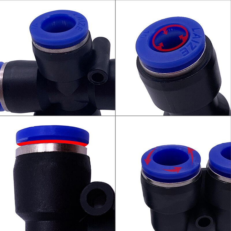 Pneumatic fittings five-way connector PK 4mm-12mm air water hose tube one-touch straight plug plastic quick connector fittings