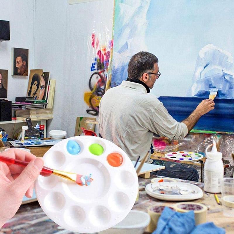 1Pcs Round Palette Gouache Paint Plastic Palettes Tools Painting School Drawing Stationery Children L8C2