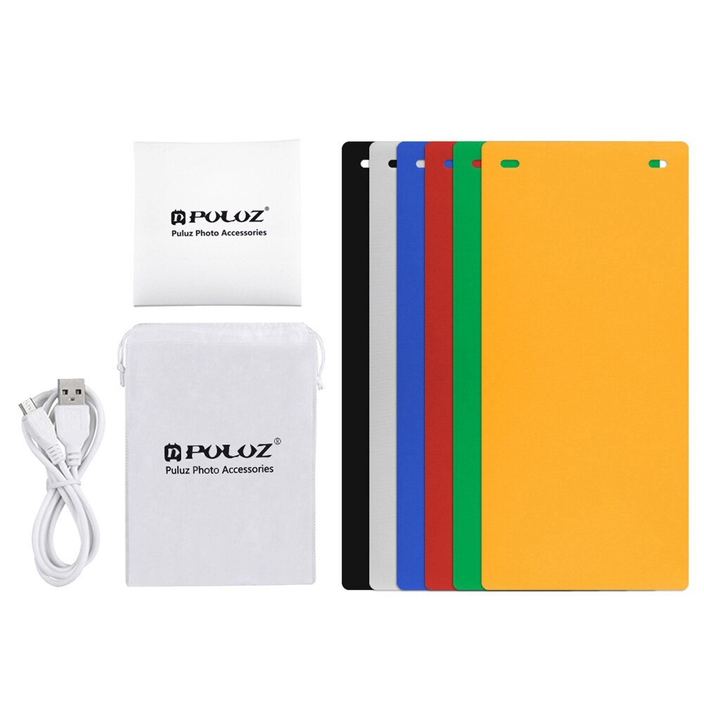 PULUZ Portable 8" Mini Photo Studio Box Photography Backdrop built-in Led Light Photo Box Photography Backdrop Box Lightbox