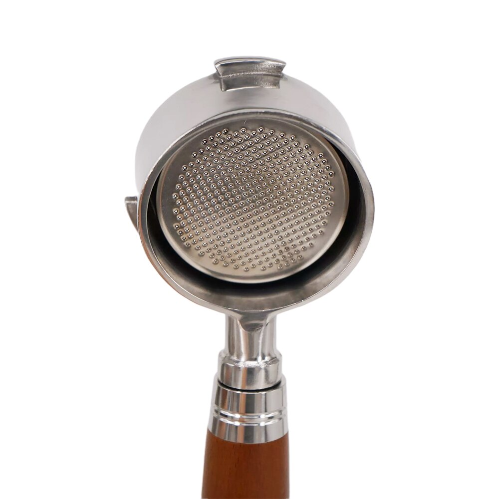 Portafiltro de café sin fondo, 51mm, Breville, Delonghi, Krups, embudo de café Espresso, mango de madera, soporte de filtro, juego de cesta