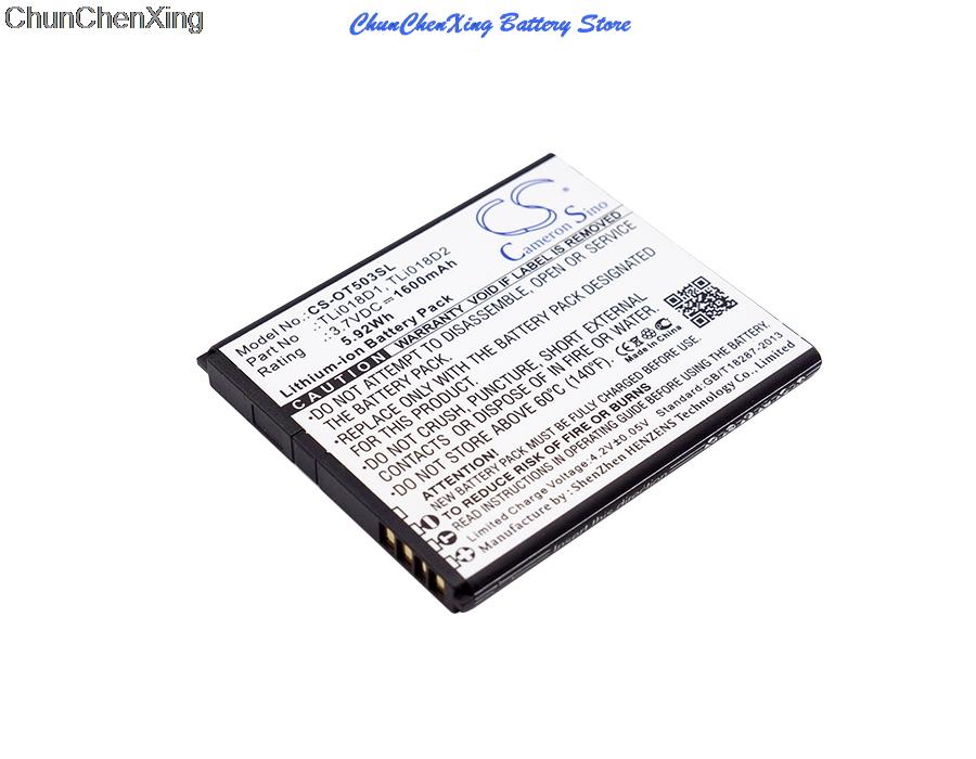 Cameron sino 1600 mah battery tli 018 d 1,  tli 018 d 2 for alcatel one touch link  y858, y858v