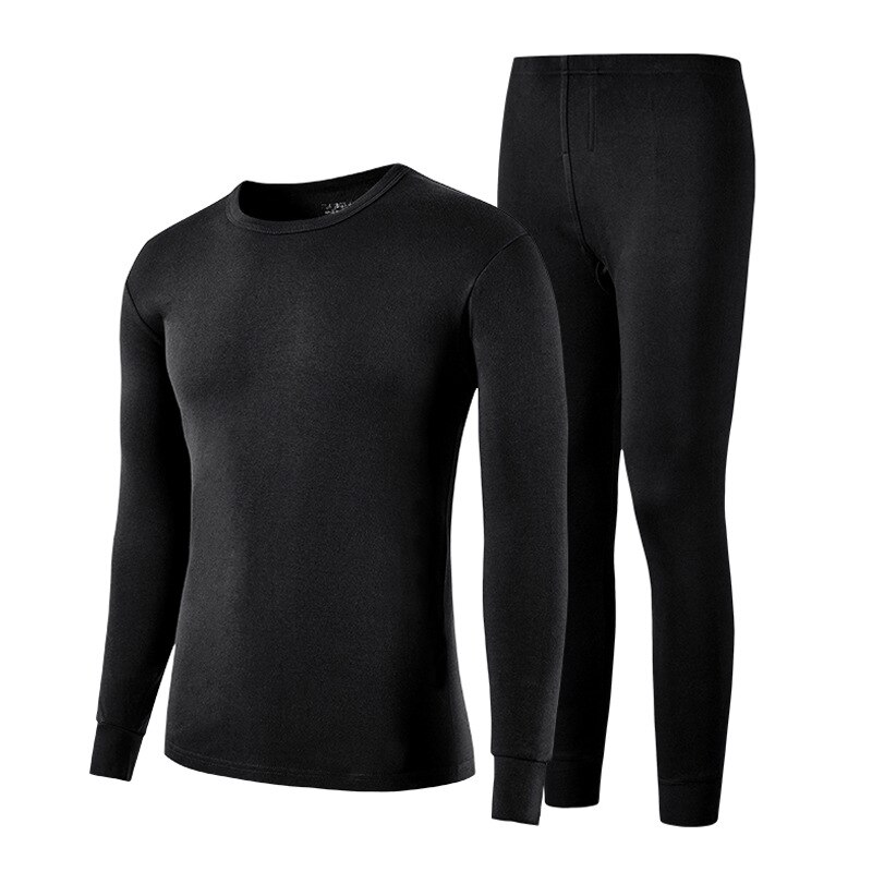 Autumn Winter Pure Cotton Thermal Underwear Men Basic Base Cotton Sweater Long Johns Suit Men Thermal Set Compression