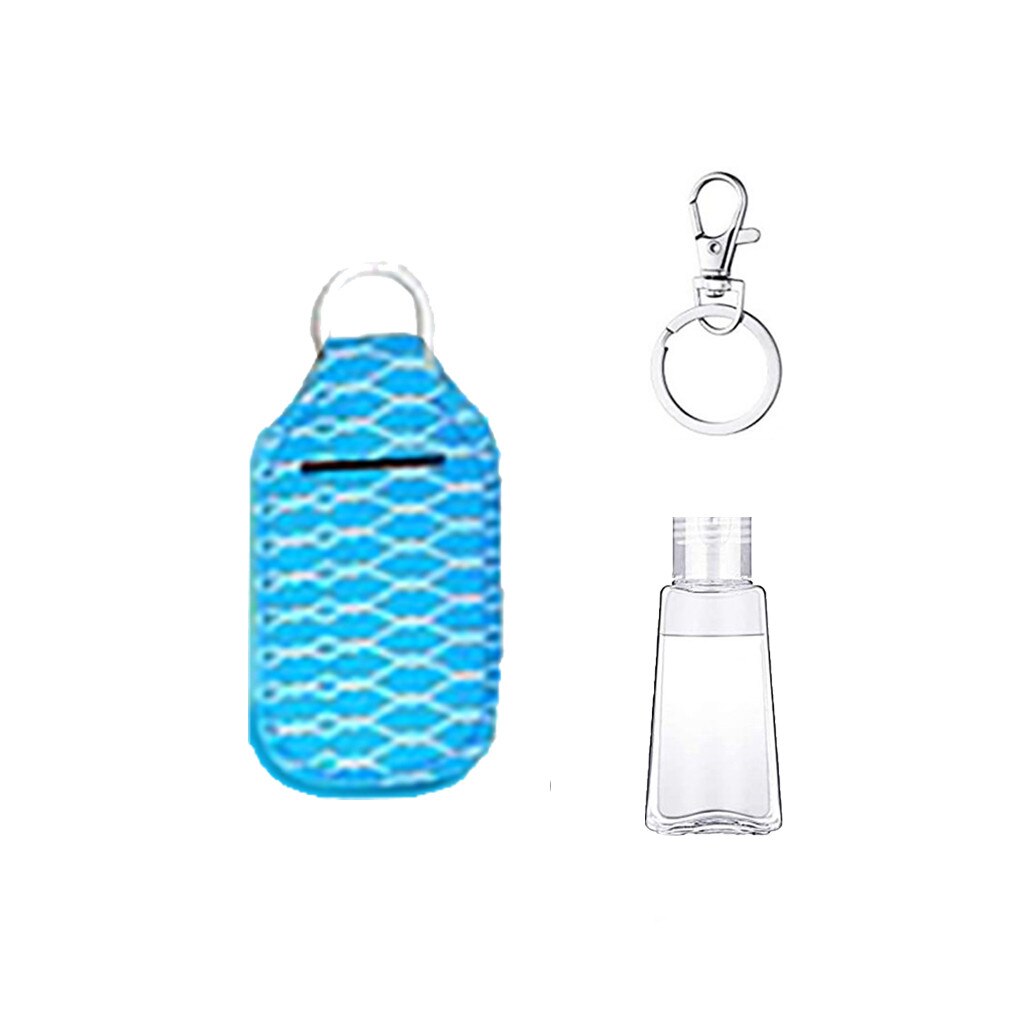 Llavero para desinfectante de manos, cubierta de botella para viaje, portátil, multifuncional, desinfectante de manos, botella, llavero, caja de almacenamiento: J