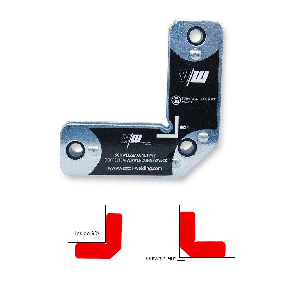 Svejsemagneter 20 lbs 2 stk / sæt dual-use svejsning magnetisk holder vinkel fixer position svejseenhed positioner 60/90 grader