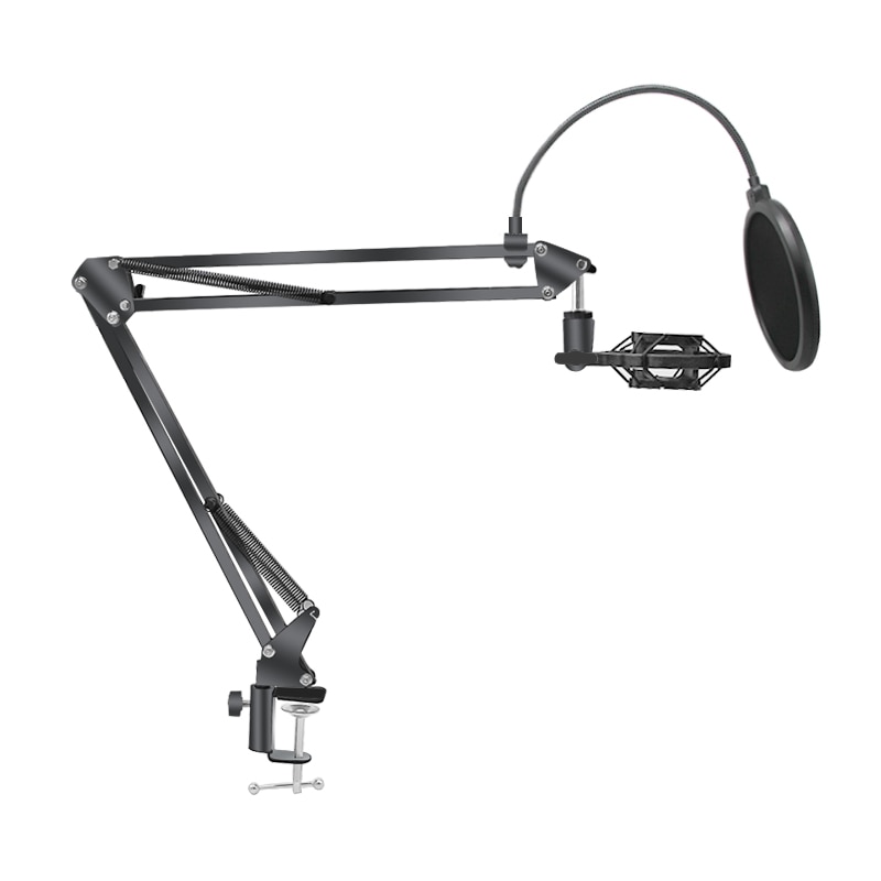 Microphone Scissor Arm Stand Recording Holder Tripod Microphone Stand F2 With A Spider Cantilever Bracket Universal Shock Mount