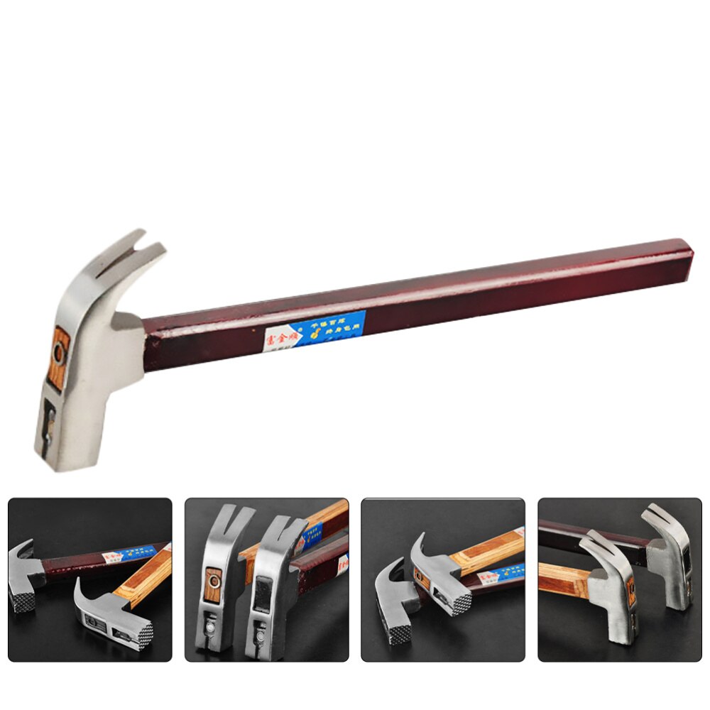 1PC Non-skid Handle Nail Hammer Compressed Wooden Handle Claw Hammer (0.35): Coffee
