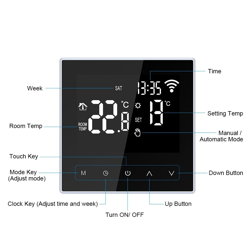 Smart termostato wifi termostat temperaturregulator til elektrisk gulvvarme app kontrol smart termostat til hjemmet