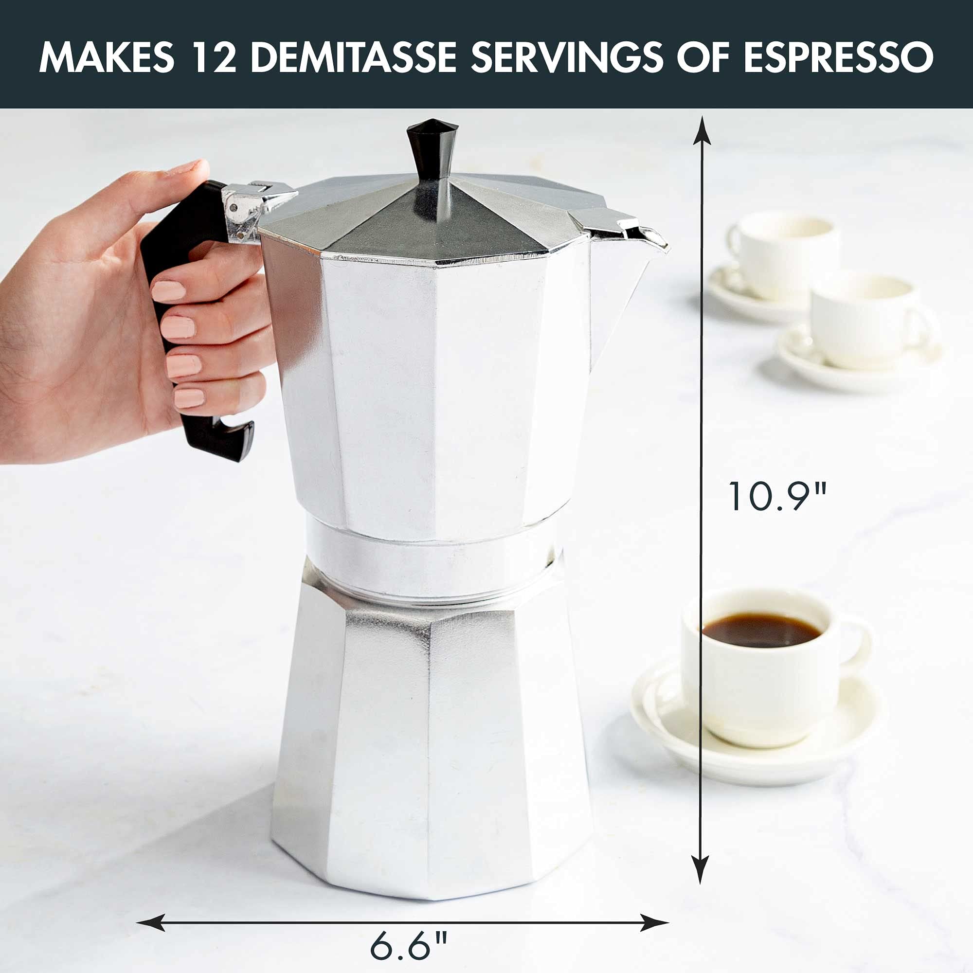Italiaanse Koffie Machine Espresso Moka Pot Aluminium Geiser Koffiezetapparaat Waterkoker Latte Kachel Klassieke Coffeeware Barista Accessoires: 12 Cup