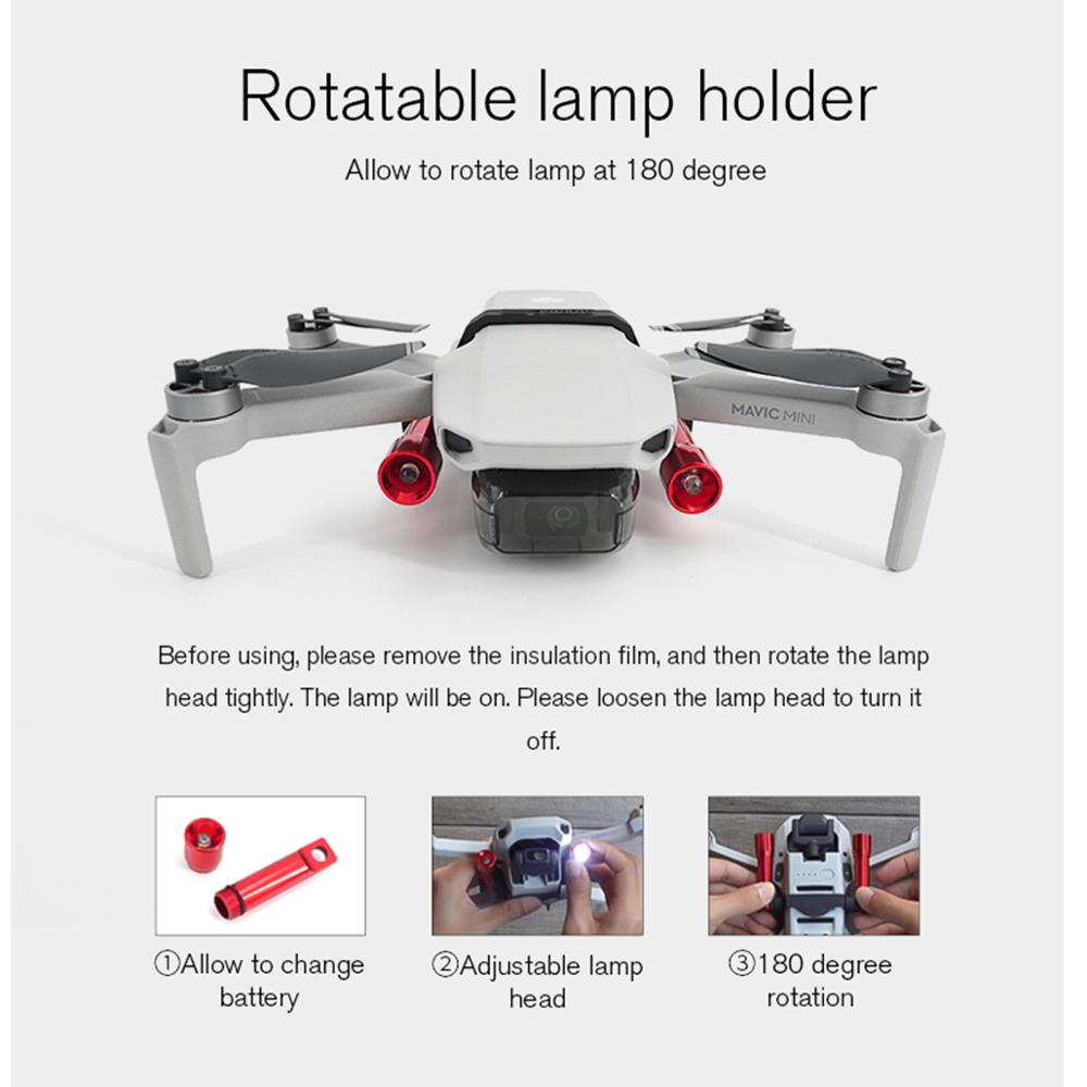 2pcs Mavic Mini Night Light Flying LED Light Lamp Holder Combo Mavic Mini Accessories Expansion Kit for DJI Mavic Mini Drone