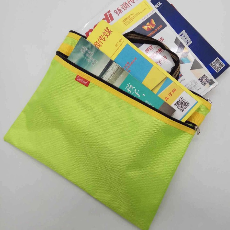 Sac de Document d'affaires A4 fourre-tout fichier dossier classement sacs de réunion côté fermeture éclair poche bureau Oxford tissu ordinateur portable sacs