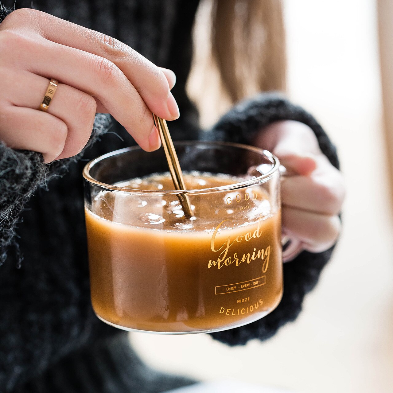 400ml Alphabet Cartoon Heart Pattern Mug Glass Handle Mugs For Milk Coffee Beer Home Office Drinnkware Water Cup Couple